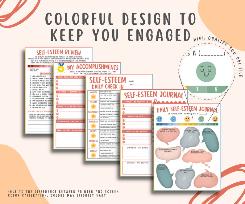 25 Self Esteem Worksheets Printables for Kids Teens, Confidence Mental ...