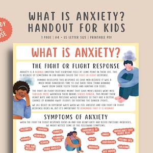 Angstbewältigungs-Handout für Jugendliche & Kinder, Was ist Angst Arbeitsblatt, Stressmanagement, Therapieberatung Ressource, Ängstliche Gedanken DBT CBT