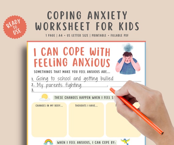 Anxiety Coping Skills Worksheet for Kids Teens Fillable - Etsy