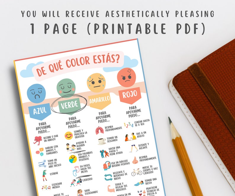 28 Coping Skills in Spanish for Kids & Teens, Zones of Regulation