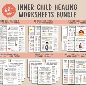 Inner Child Healing Worksheets (80+ Pages) Generational Childhood Trauma, Inner Critic, Wounded Inner Child Trauma Responses, Inner Strength