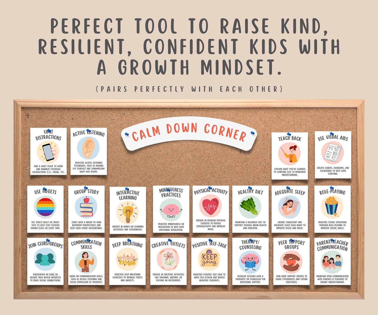 28 ADHD Coping Skills Flashcards for Kids and Teens, Attention Deficit ...