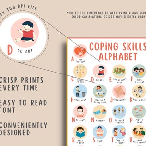 Alphabet Coping Skills for Kids Teens, Grounding Techniques, Social ...