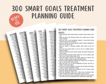 300 SMART Goals Treatment Planning Guide for Mental Health Counselors, Therapy Planning Tools, Therapy Interventions Depression Anger Relief