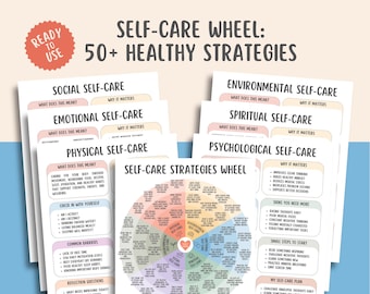Self Care Wheel, Healthy Coping Strategies, Burnout Recovery, Stress Management, Emotional Wellness, Grounding Technqiues, Burnout recovery