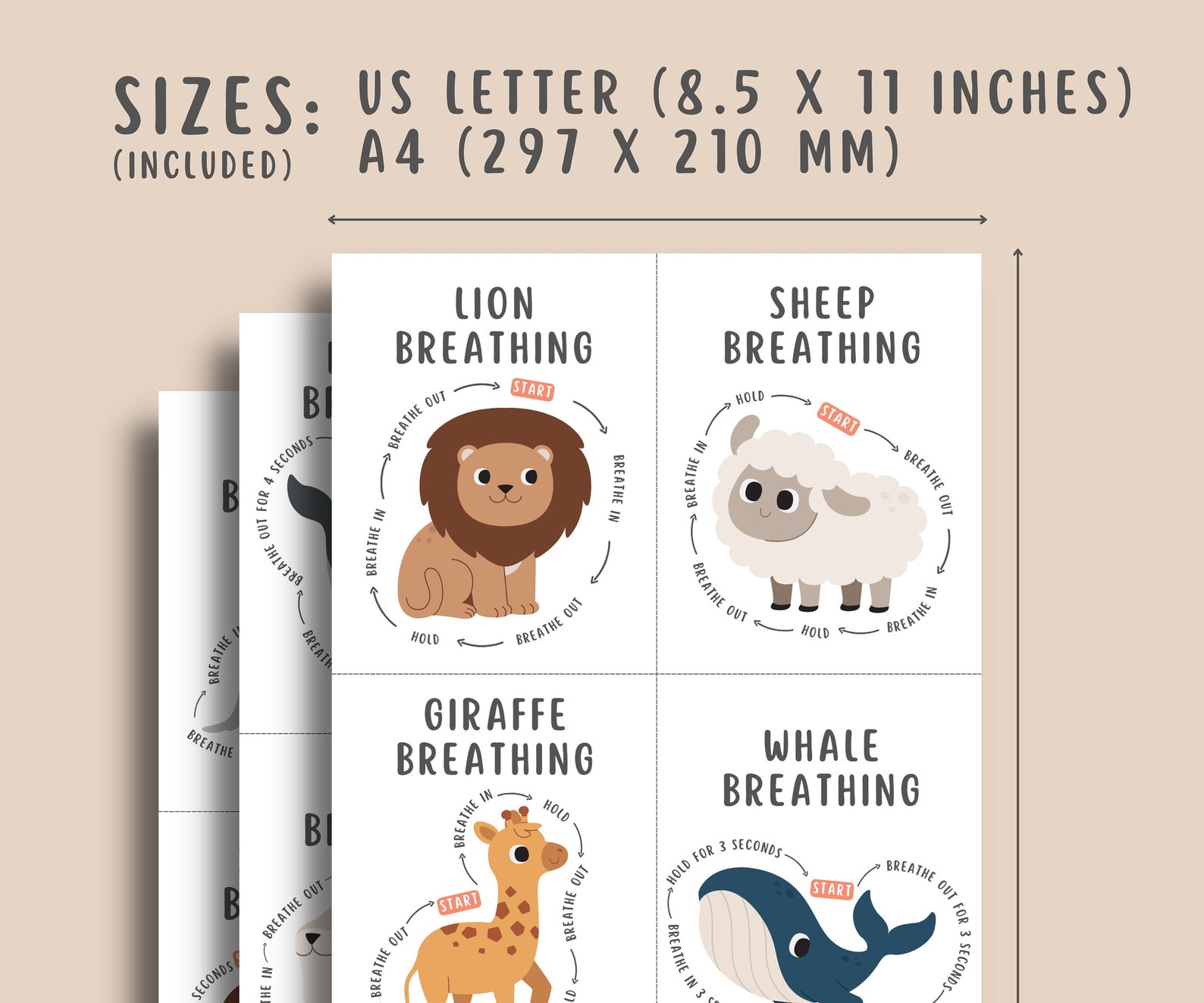 100 Mindful Breathing Flashcards for Kids Teens, Scripted Breathing ...