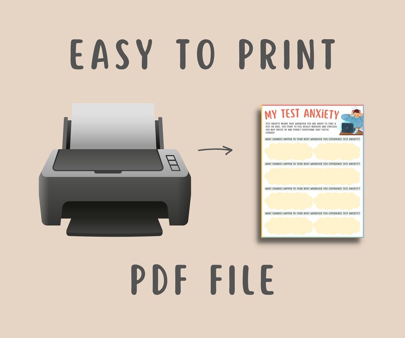 Test Anxiety Worksheet for Kids and Teens, Help Children With Worry