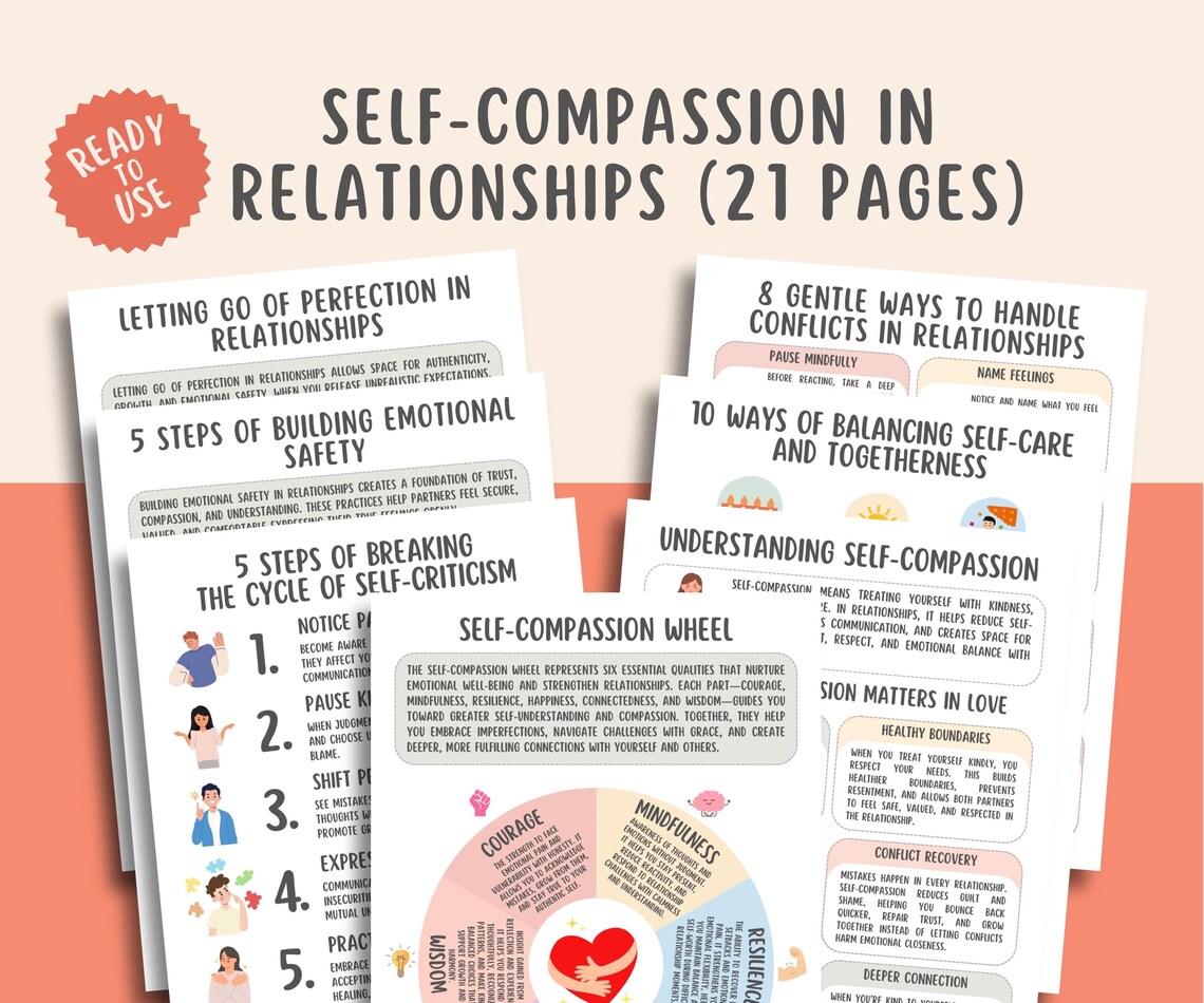 Self Compassion Worksheets, Relationship Healing, Couples Therapy ...