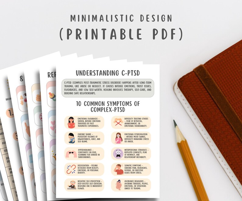 C-PTSD Trauma Healing Worksheets (15 Pages) Complex PTSD, Childhood Trauma, Trauma Processing, Self Compassion, Breaking The C-PTSD Cycle
