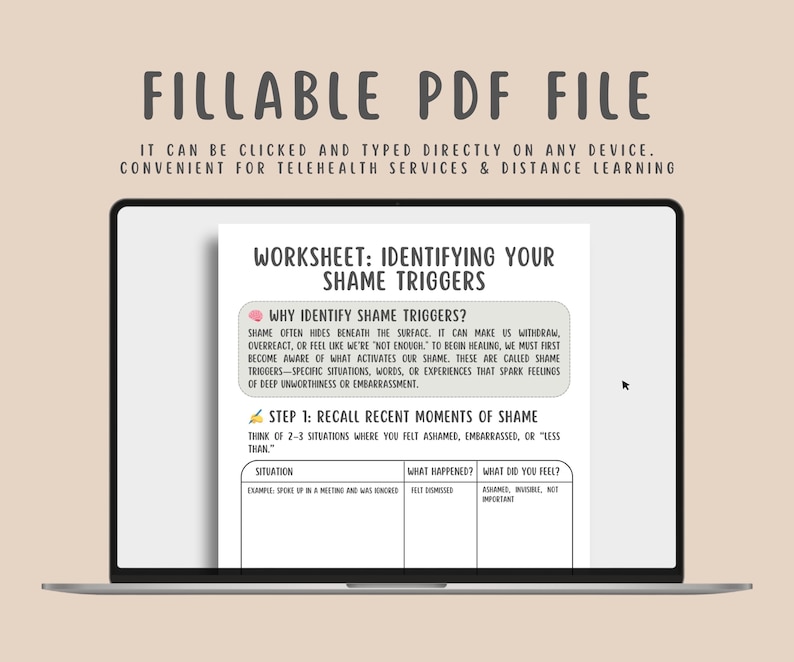 Guilt and Shame Worksheets (26 Pages), The Shame Spiral, Inner Child Healing Workbook, Trauma Recovery Journal, Self-Therapy Mental Health