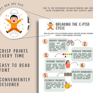C-PTSD Trauma Healing Worksheets (15 Pages) Complex PTSD, Childhood Trauma, Trauma Processing, Self Compassion, Breaking The C-PTSD Cycle