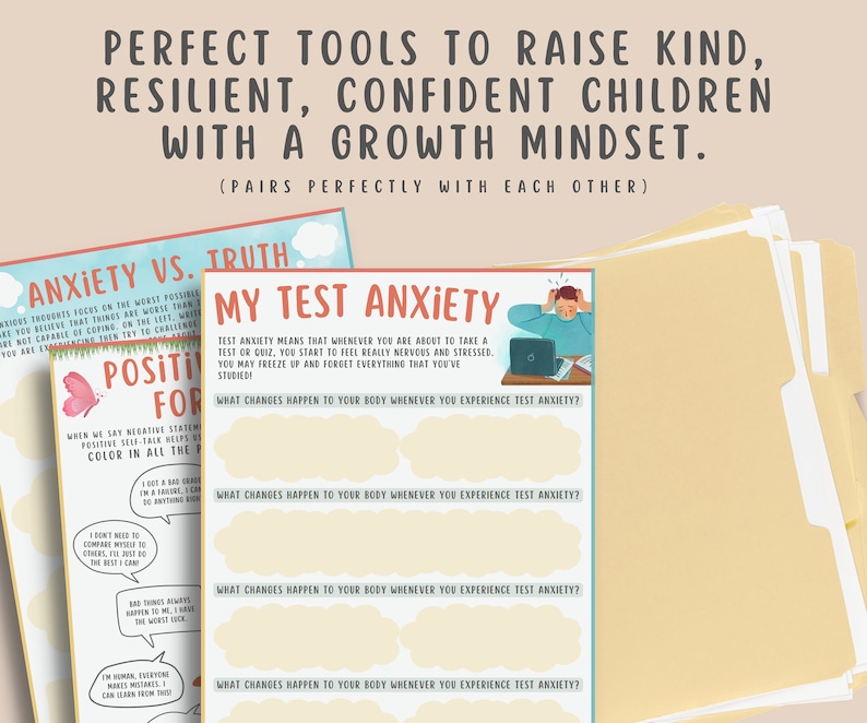 Test Anxiety Worksheet for Kids and Teens Help Children With Etsy