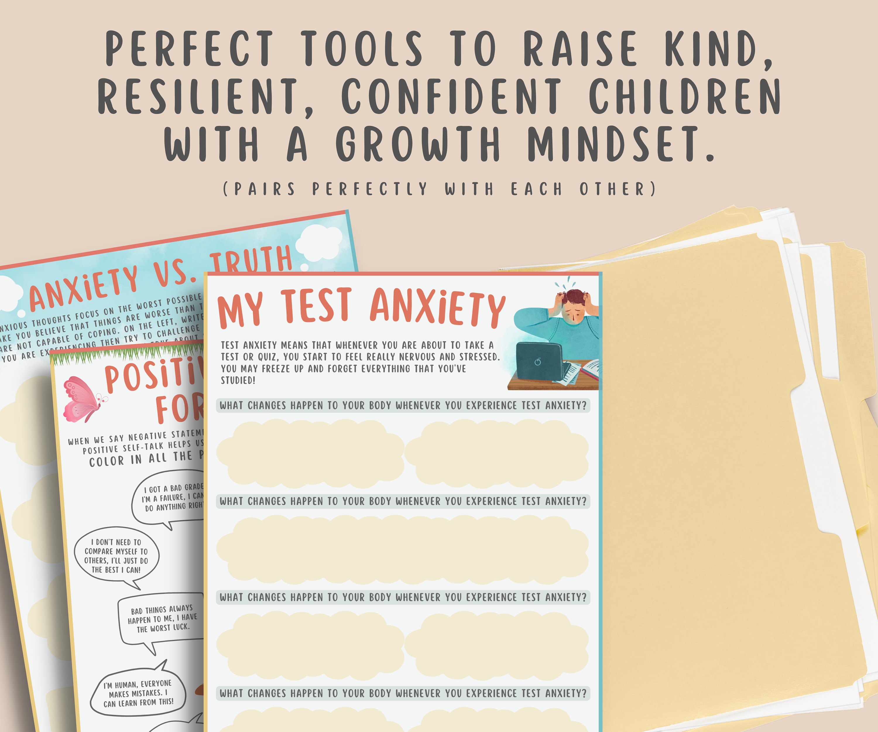 Test Anxiety Worksheet for Kids and Teens, Help Children With Worry