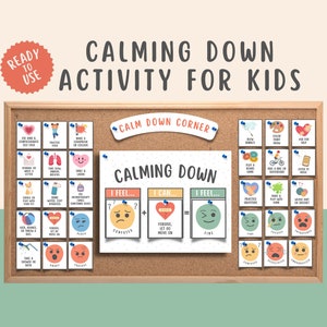 Calm Down Corner Activity for kids teens, Calming Corner Printable Poster, Grounding Techniques, Anxiety Coping Skills, Self Regulation