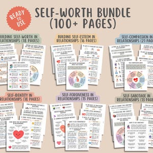 Self Worth Bundle for Couples, Relationship Confidence Worksheets, Inner Child Healing, Couples Therapy Tools, Mental Health Printable, CBT