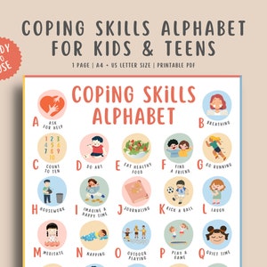 Alphabet Coping Skills for Kids Teens, Grounding Techniques, Social ...