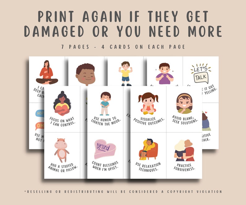 28 Anger Coping Skills Flashcards Calming Corner, Understanding Angry Child Mental Health Awareness Grounding Strategies School Counselor