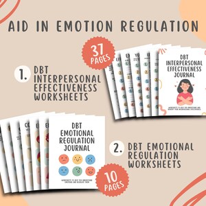 115 DBT Coping Skills Worksheets, Interpersonal Relationships, Distress Tolerance, Personal Boundaries, Emotional Regulation
