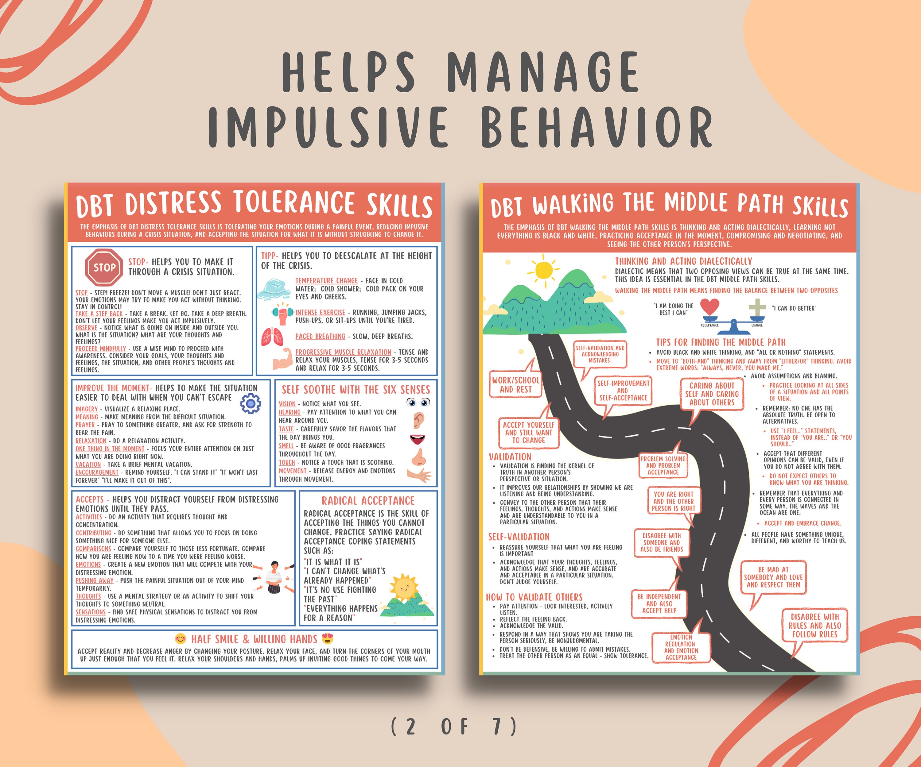 DBT Coping Skills Bundle Teens Adults Dialectical Behavior - Etsy UK