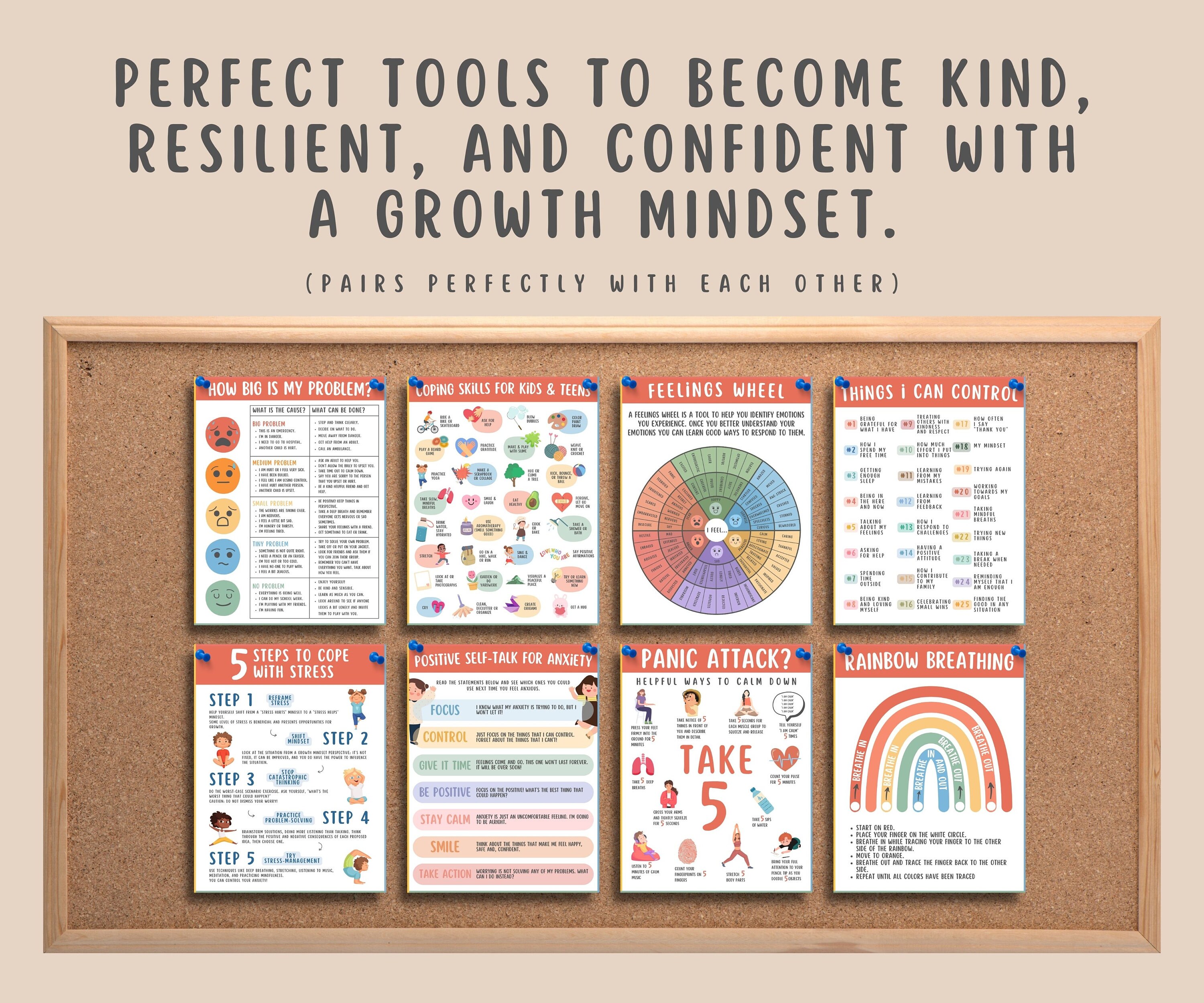 8 Mental Health Coping Skills Printable Bundle for Kids & - Etsy
