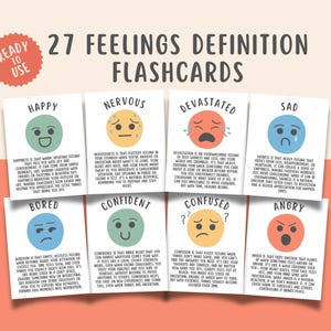 27 tarjetas didácticas sobre sentimientos, tarjetas sobre emociones, recursos para el manejo del comportamiento en el rincón de la calma, consejero de salud mental escolar, rincón de la calma