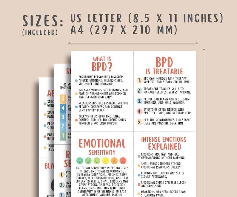 52 BPD Flashcards, Borderline Personality Disorder Skills, DBT Coping ...