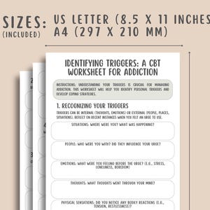 CBT for Addiction Worksheets, Sobriety Planner, Relapse Prevention Plan, Addiction Recovery for Adults, Substance Use Counselor, Trauma DBT