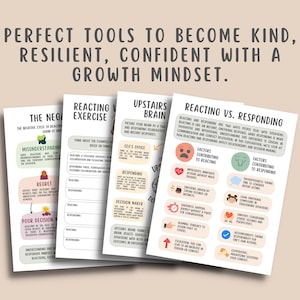Responding Vs Reacting for Couples Communication & Emotional Regulation Skills Worksheets Conflict Resolution Family Therapy Psychoeducation