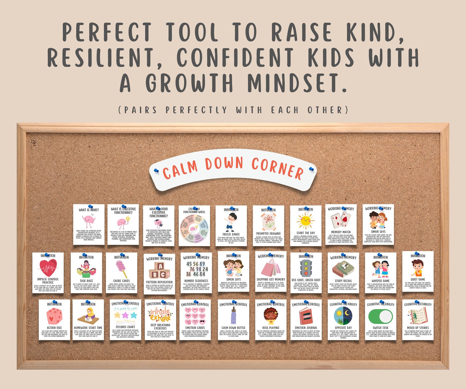 52 ADHD Executive Functioning Activity Flashcards for Kids, Executive ...