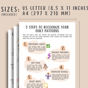 Guilt and Shame Worksheets (26 Pages), The Shame Spiral, Inner Child Healing Workbook, Trauma Recovery Journal, Self-Therapy Mental Health