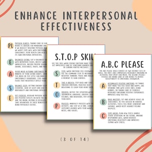 14 DBT Coping Skill Posters, Dialectical Behavior Therapy Cards ...