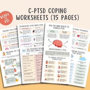 Feuilles de travail pour la guérison des traumatismes du TSPT-C (15 pages) TSPT complexe, traumatisme de l'enfance, traitement des traumatismes, auto-compassion, rupture du cycle du TSPT-C