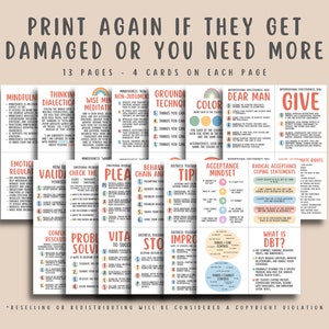 52 DBT Flashcards, Dialectical Behavior Therapy Coping Skills Cards ...