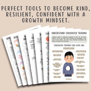 Childhood Trauma Healing Worksheets (19 Pages), Reparenting Inner Child Healing,  Somatic Coping Skills, PTSD, Crisis Therapy, Panic Attacks