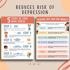 8 Mental Health Coping Skills Printable Bundle for Kids & Teens, Calm ...