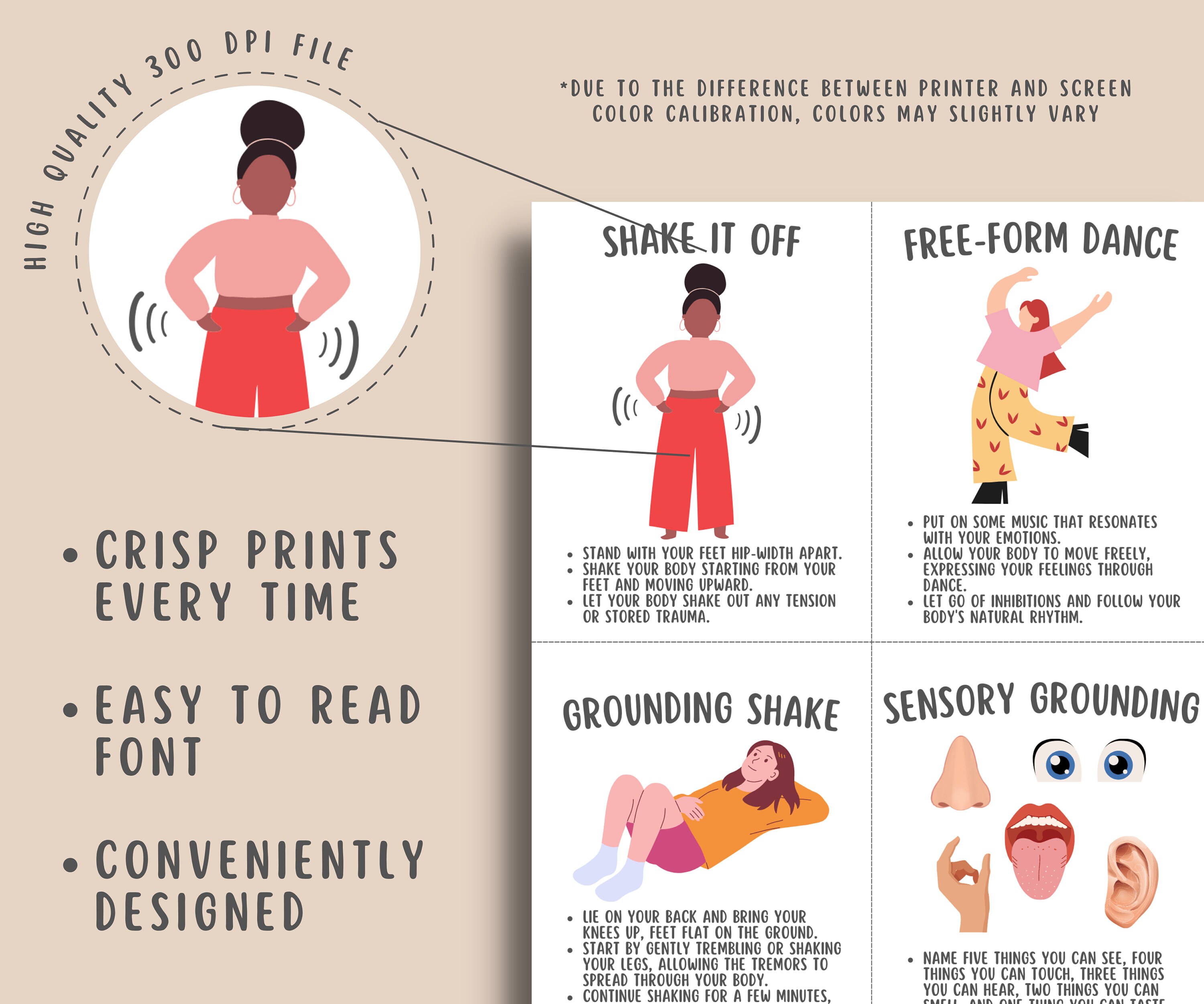28 Somatic Therapy Coping Skill Cards for Nervous System Regulation ...