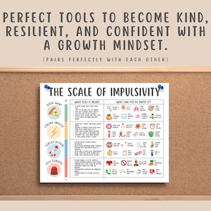 Scale of Impulsivity, Impulse Control, Self Control Worksheet, ADHD Coping Skills, CBT Tool, Therapy Printable, Emotional Regulation Guide