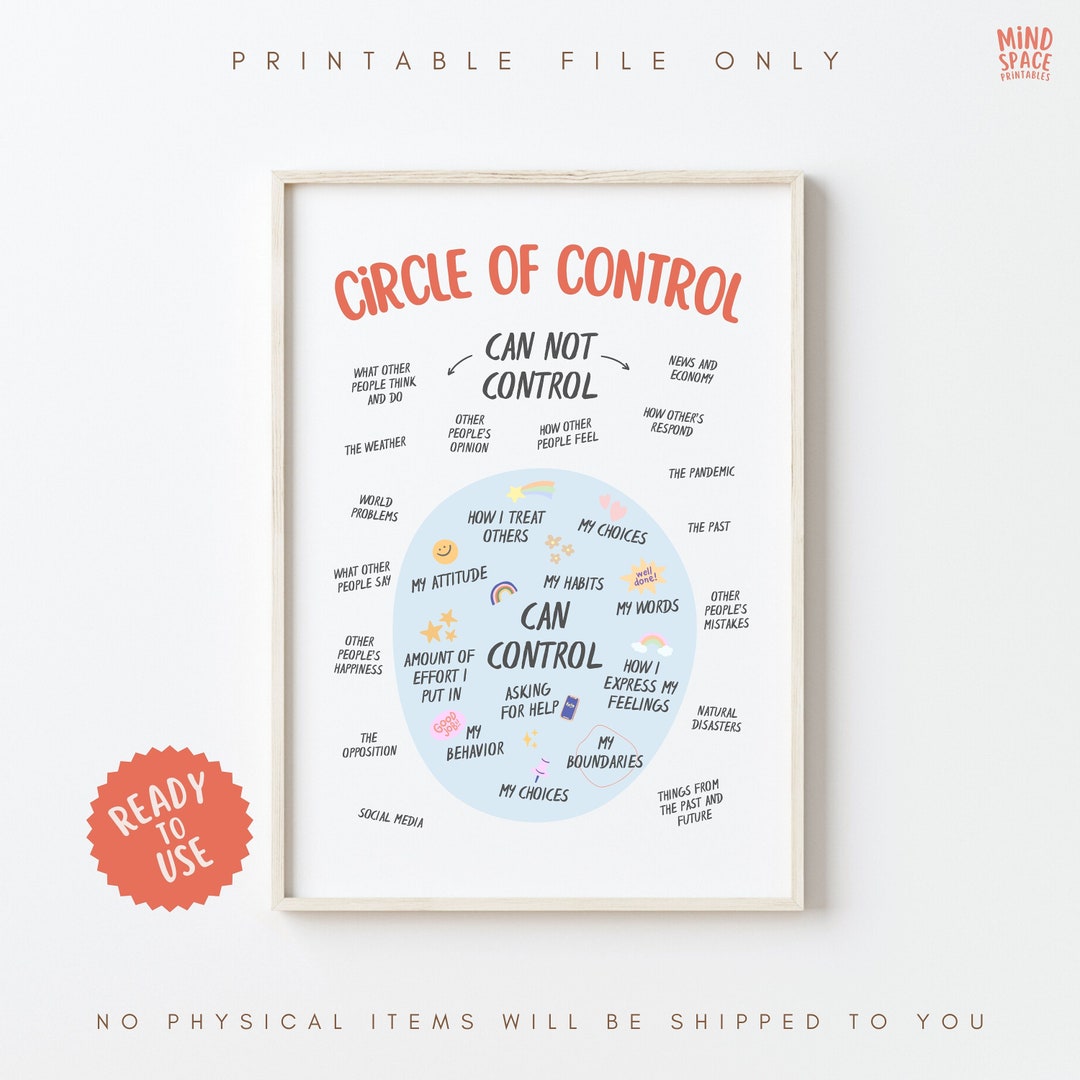 Things i can control poster circle of control for kids mental health
