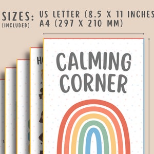 50 Calming Corner Poster Calm Down Self Regulation Social Emotional ...