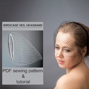 DIY birdcage veil headband tutorial, fascinator wedding veil blusher pdf sewing pattern instant download, bachelorette veil pdf download