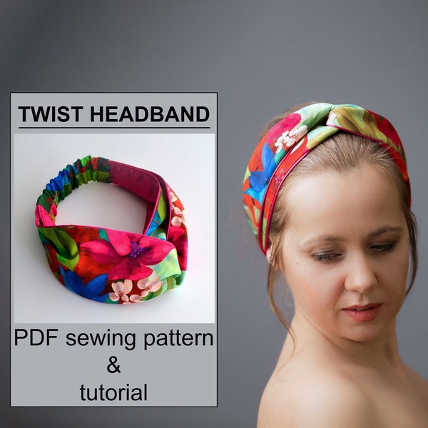 Twist turban headbands for women pdf sewing patterns - how to make a head scarf headbands sewing tutorial.