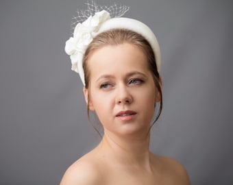 Simple wedding headband, bridal hairband, wedding hairband, bridal halo headband, padded velvet headband, wedding fascinator headband