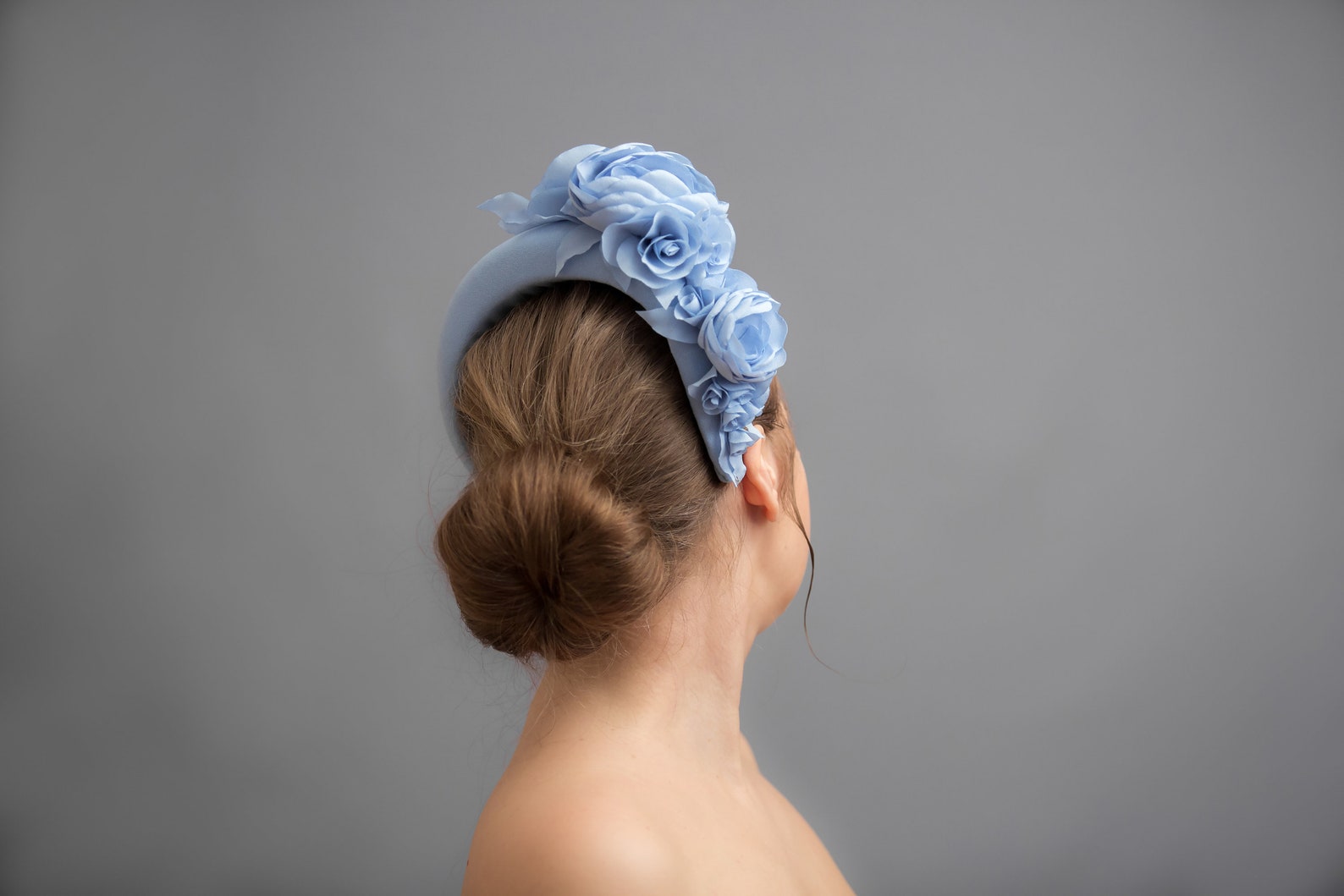 7. Dusty Blue Hair Fascinator Headband - wide 7