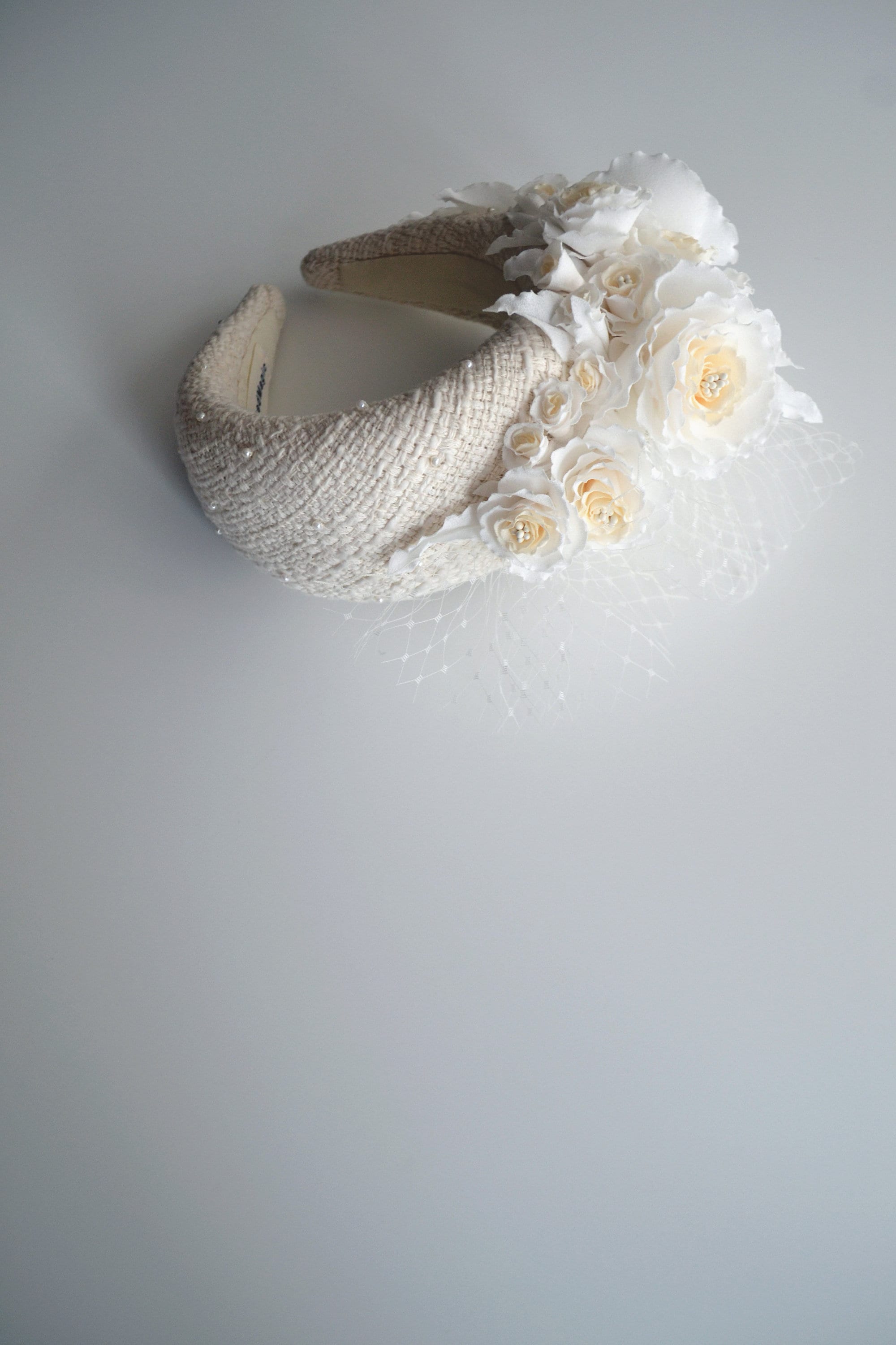NEW! Champagne Bold Flower Headband Hat Champagne Fascinator Headband - Etsy main image 2