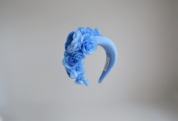 NEW! Baby Blue Floral Fascinator Hat Baby Blue Hydrangea Wedding Fascinator Derby Ascot Race Day  main image 4