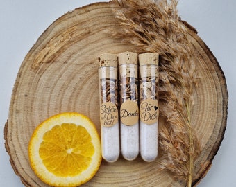 GIFT | GIFT | Bath salts or sea salt with orange | Giveaway | Test tube | Spice | bathe