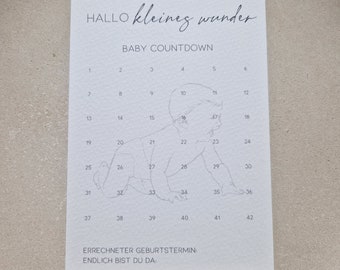 KLEINES WUNDER | Baby | Schwangerschaft | Karte | Baby Countdown | Geburt | Schwangerschaftswochen