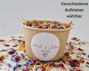 Biologisch abbaubares Konfetti mit Becher | Hochzeit | Events | Party | Blüten | getrocknete Blüten | Babyparty |Geburtstag|personalisierbar