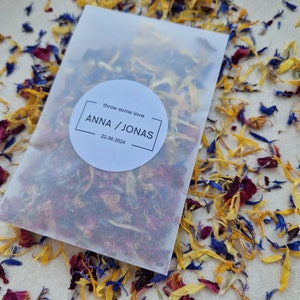 Biodegradable confetti with premium confetti bags | wedding | Event | Party | real flowers | dried flowers | personalizable