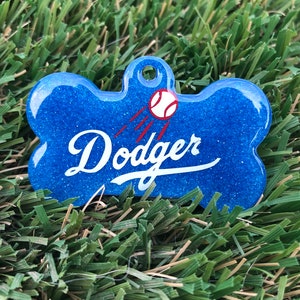 La Dodgers Pet Tag: Custom Bone-Shaped Resin Dog Tag
